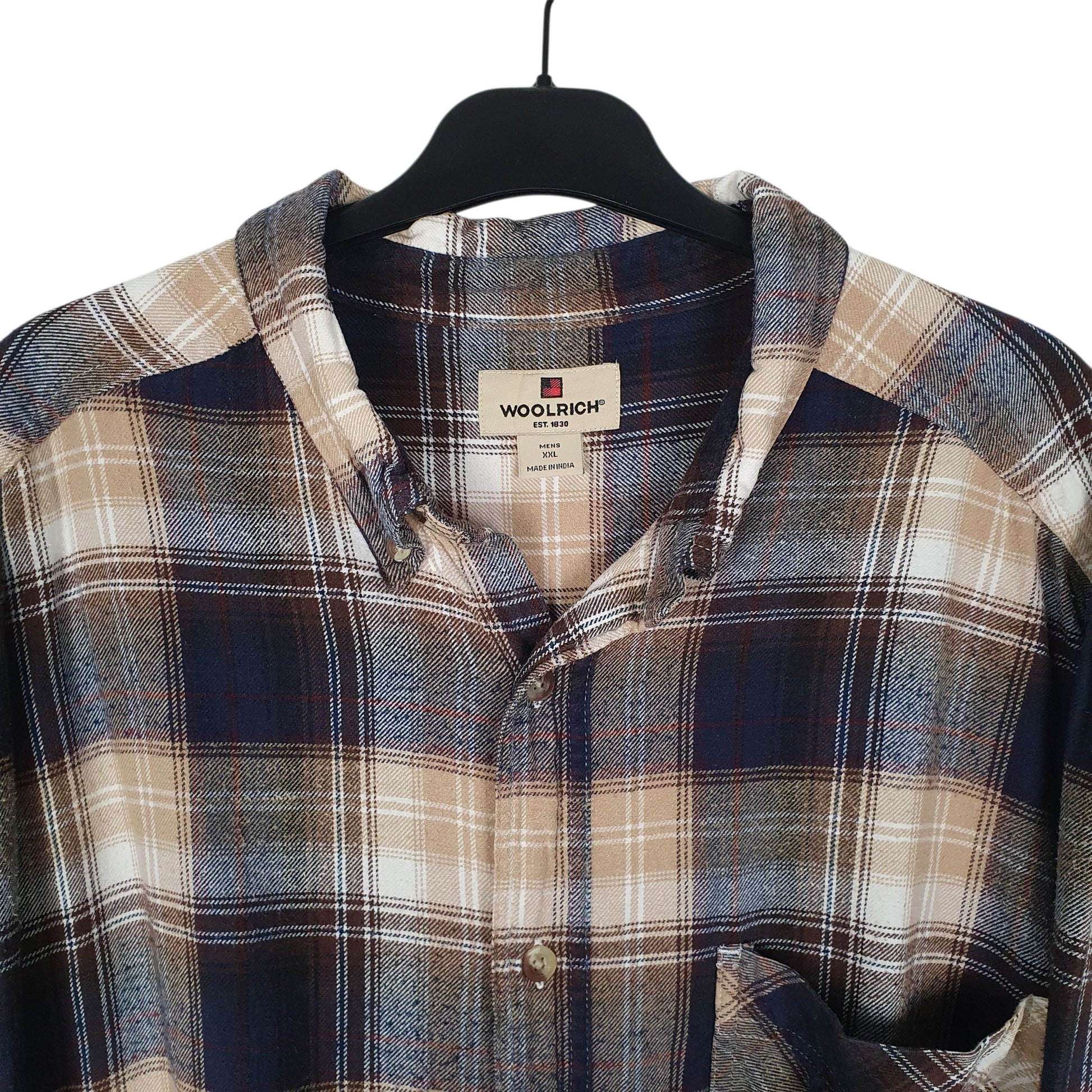 Mens Beige Woolrich Thick Flannel  Shirt