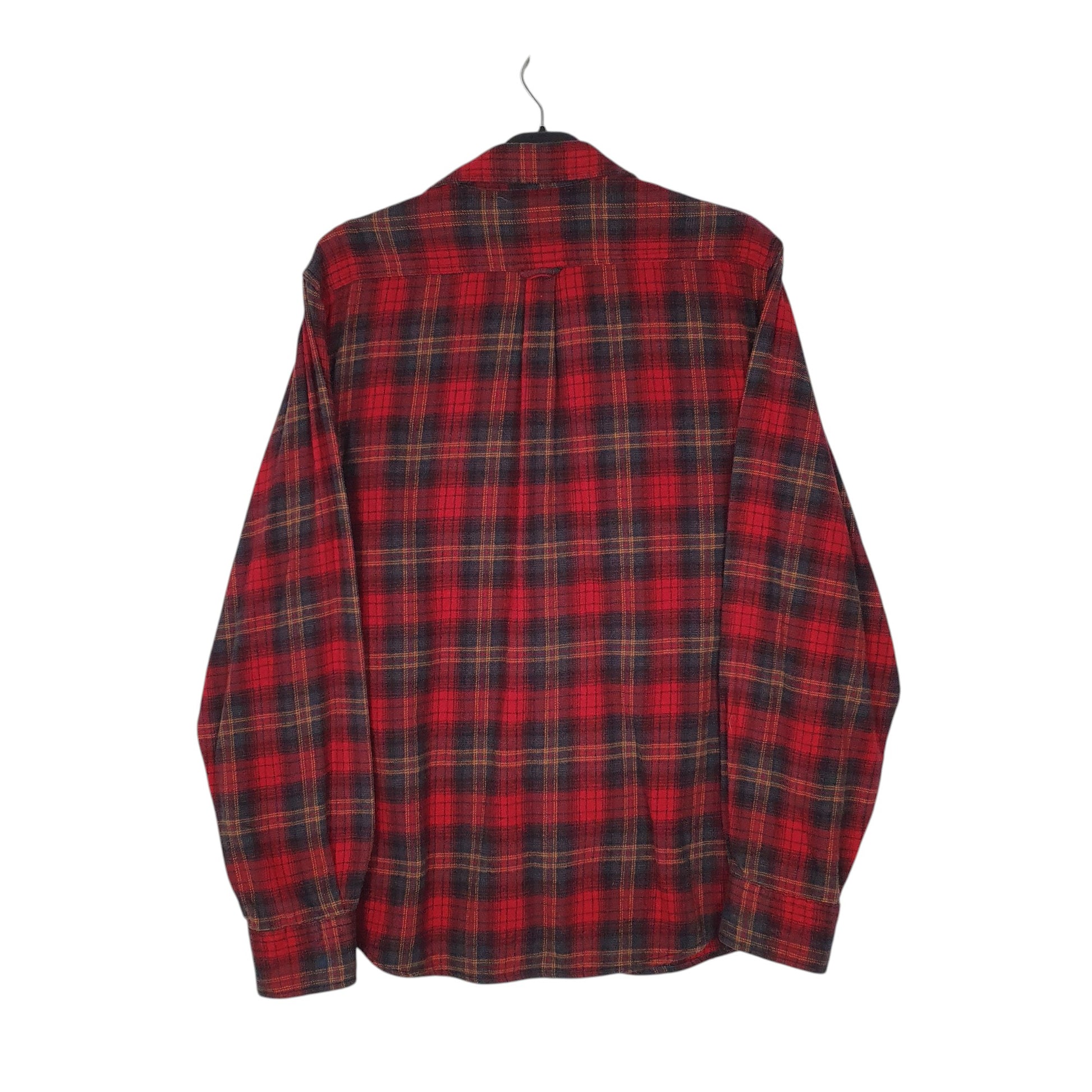Mens Red Woolrich Thick Flannel Plaid  Shirt