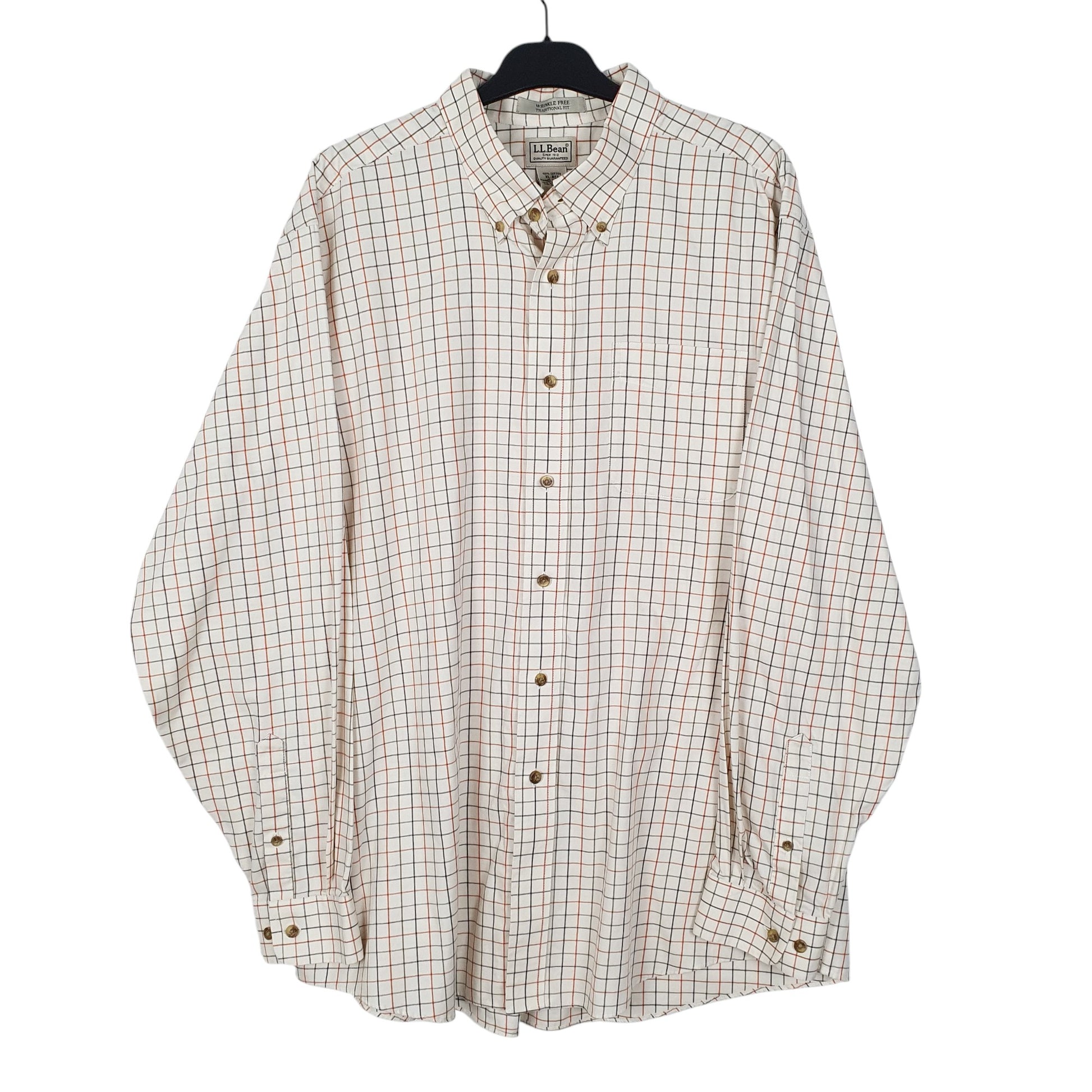 Mens Cream L.L.Bean  Long Sleeve Shirt
