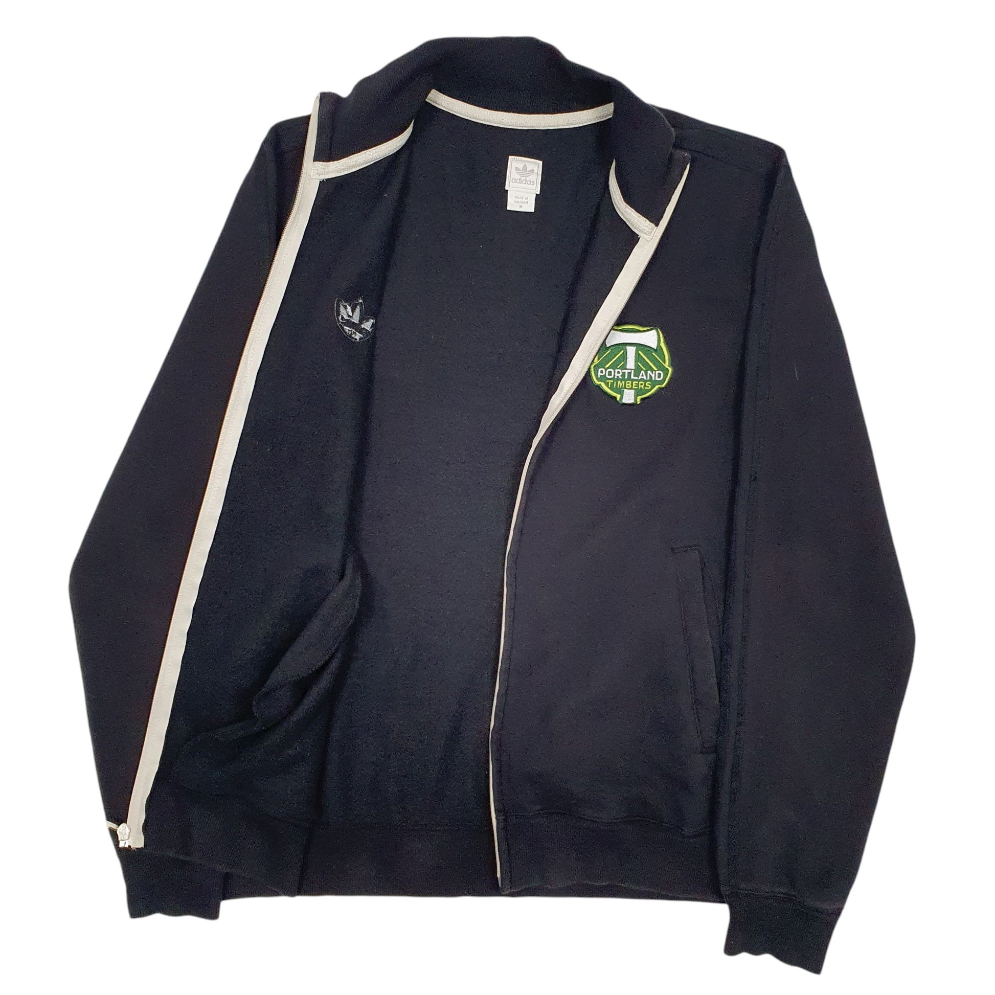 Mens Black Adidas Portland Timbers Full Zip Jumper
