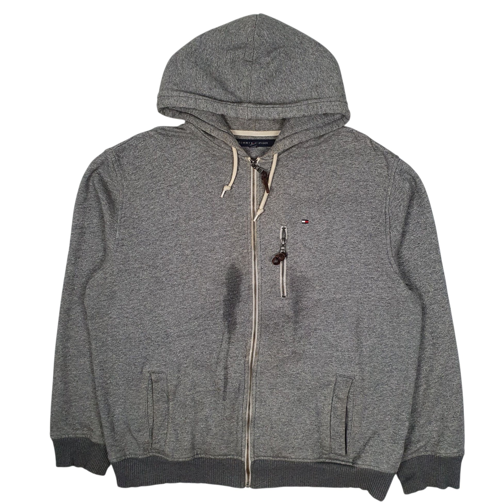 Mens Grey Tommy Hilfiger Hoodie Full Zip Jumper