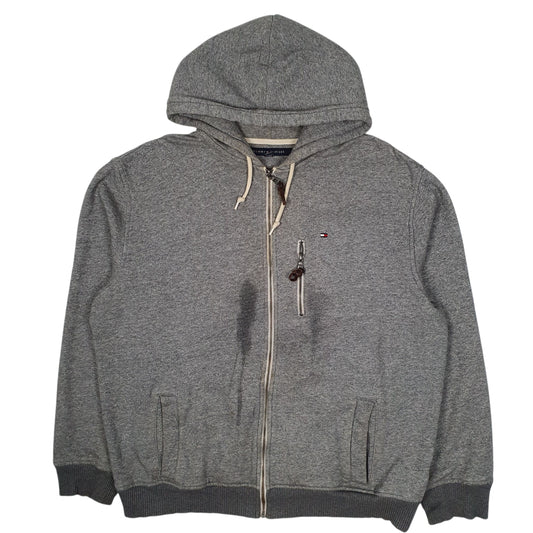 Mens Grey Tommy Hilfiger Hoodie Full Zip Jumper