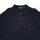 Mens Navy Polo Ralph Lauren Custom Fit Long  Polo Shirt