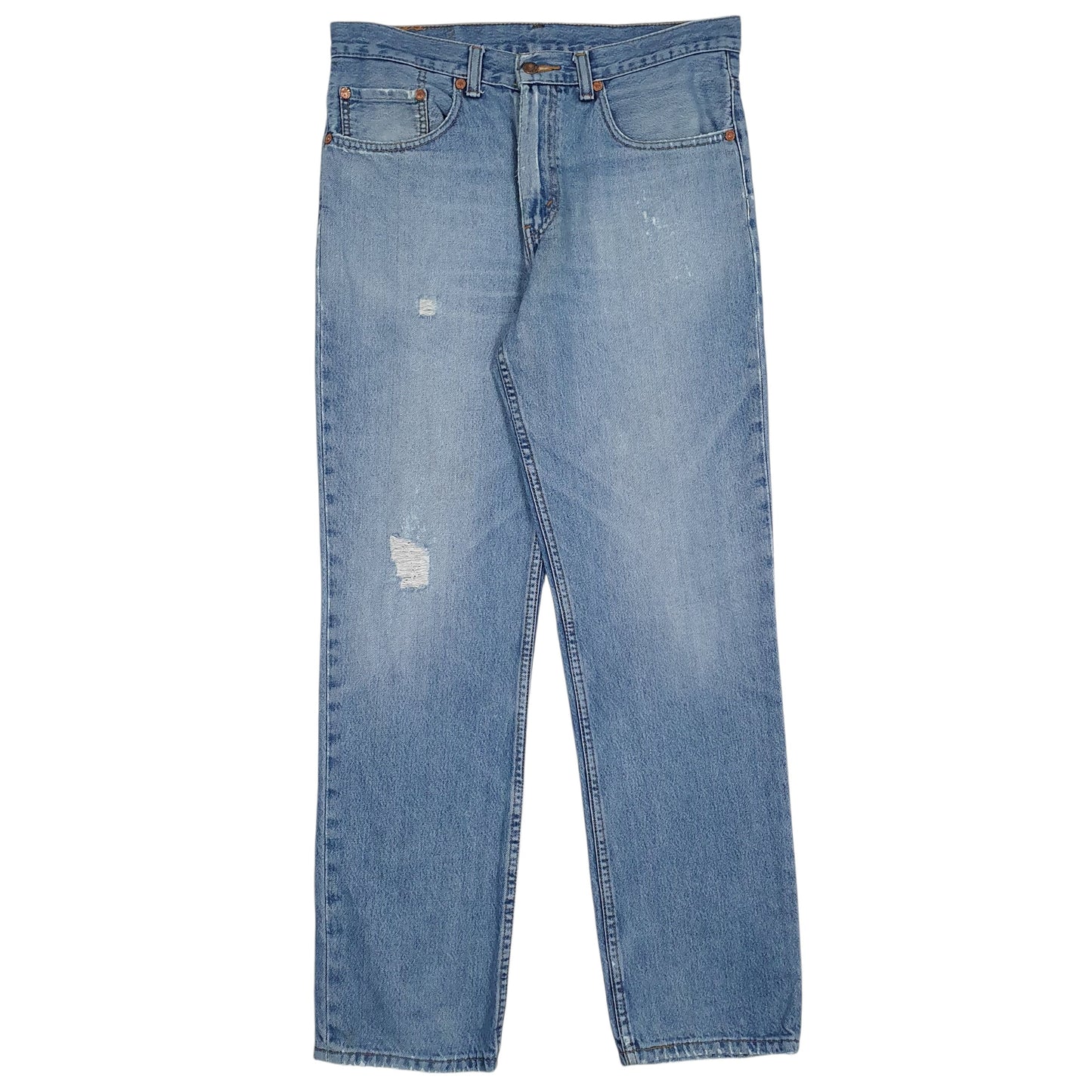Mens Blue Levis Distressed 504 JeansW34 L32