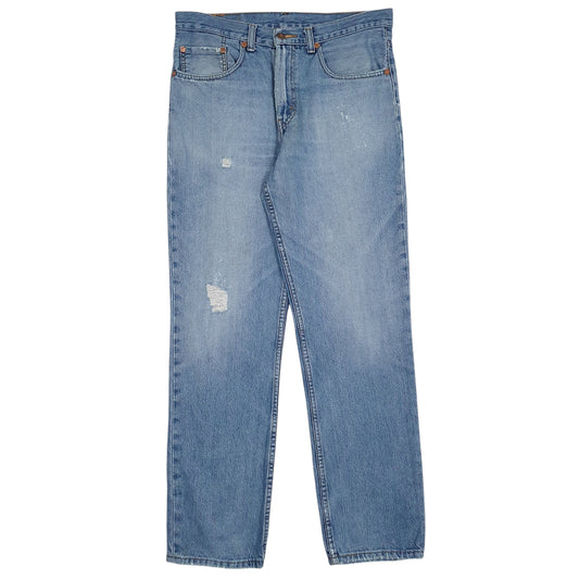 Mens Blue Levis Distressed 504 JeansW34 L32