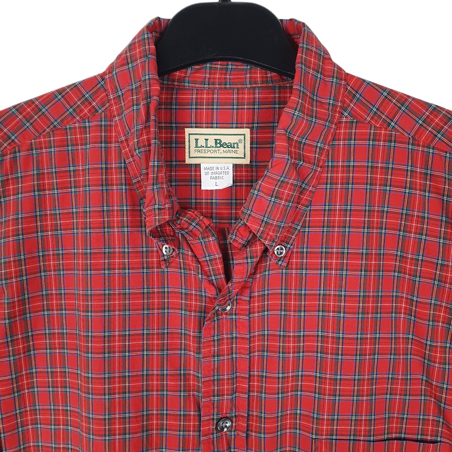 Mens Red L.L.Bean Vintage 90s Made In USA  Shirt