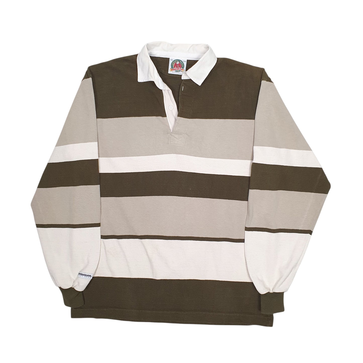 Mens Grey Barbarian Rugby Long Sleeve Polo Shirt