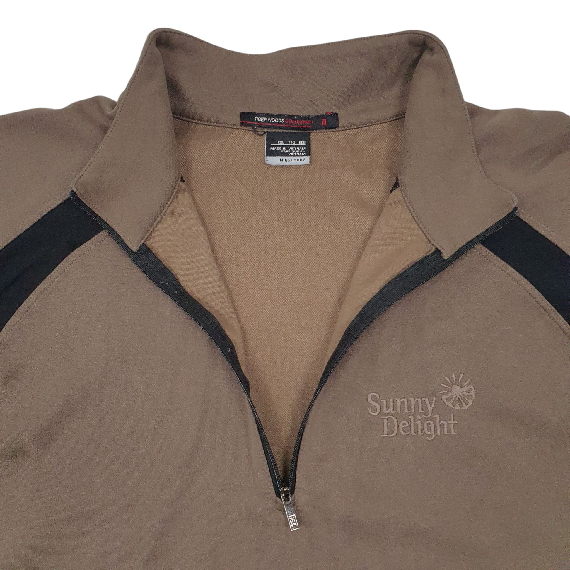 Mens Brown Nike Tiger Woods Collection Quarter Zip Coat