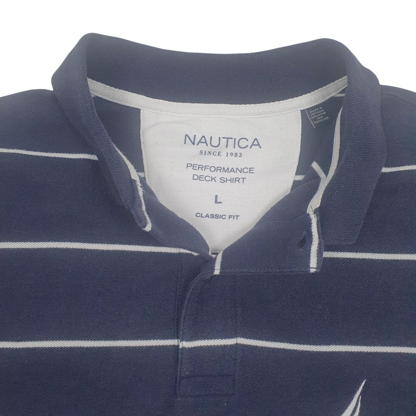 Mens Navy Nautica Performance Deck Shirt Hoodie Polo Shirt