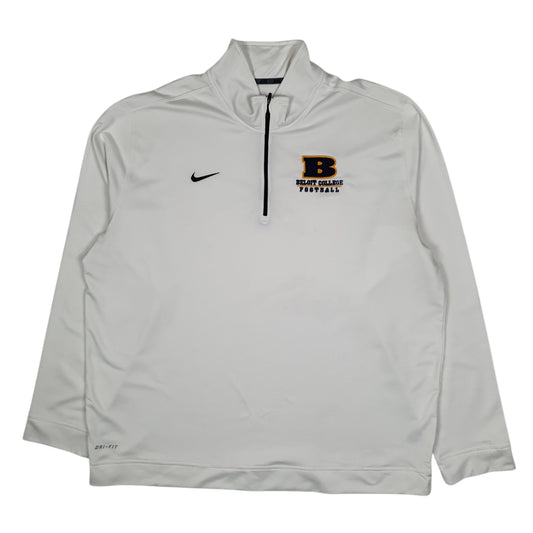 Mens White Nike Beloit Football Dri Fit Quarter Zip Jumper