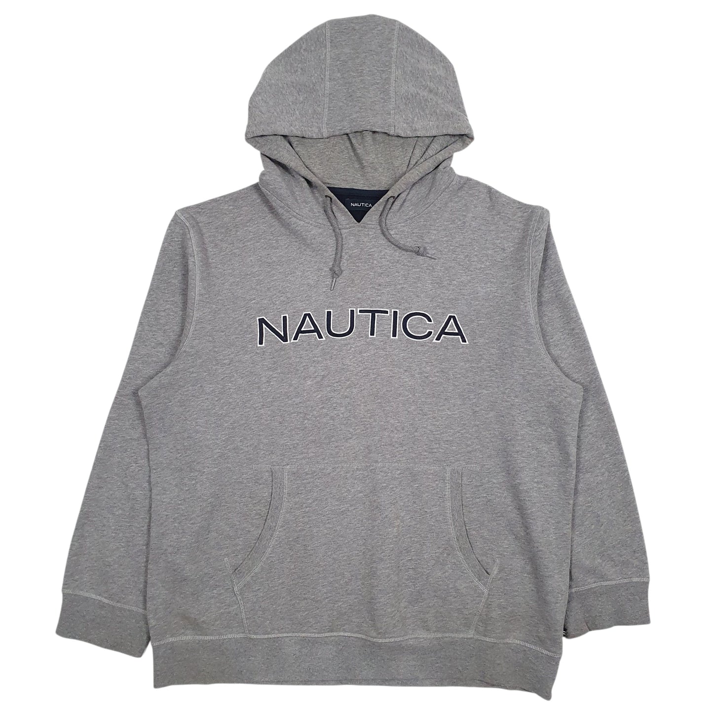 Mens Grey Nautica Spellout Hoodie Jumper