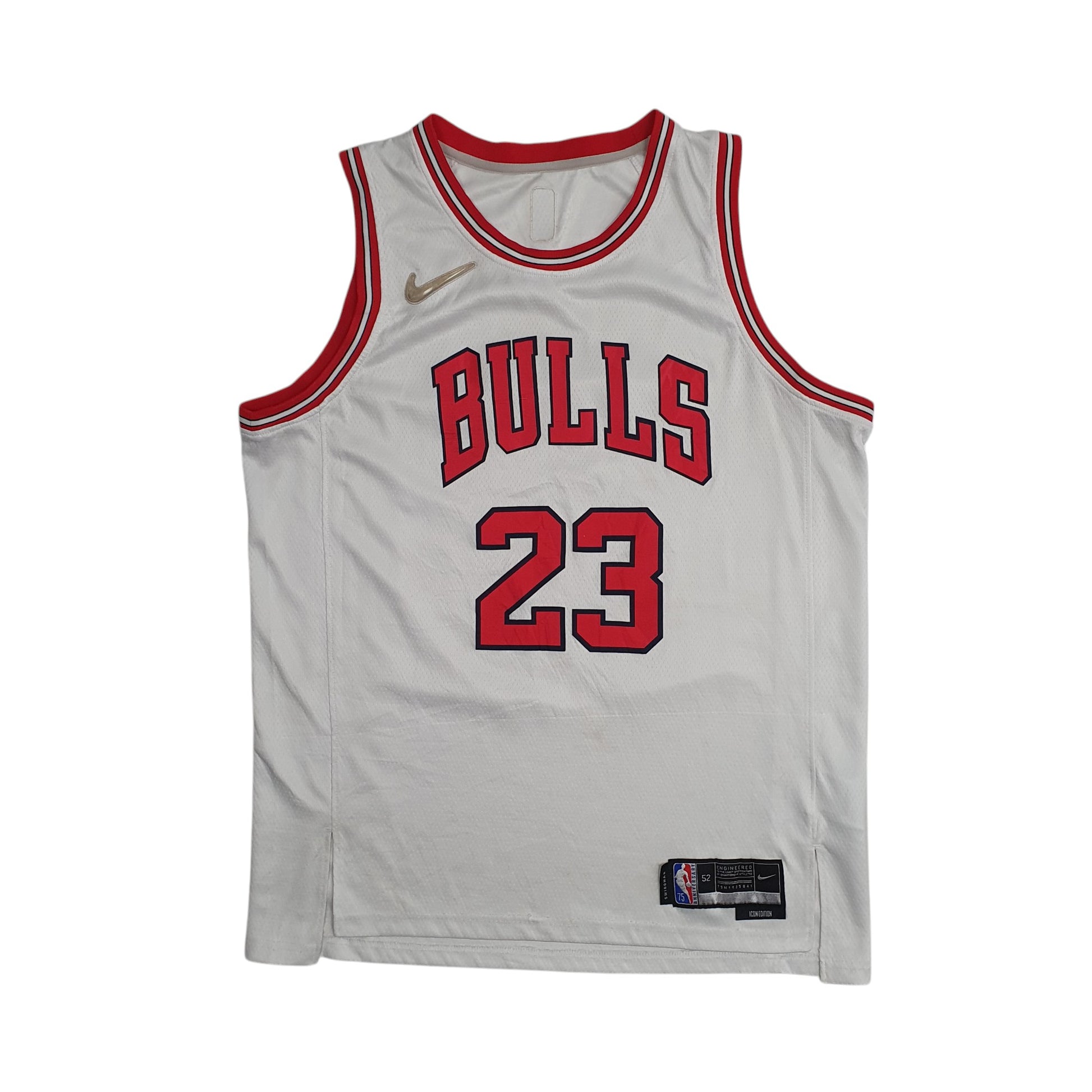 Mens White Nike NBA Chicago Bulls Jordan Jersey Short Sleeve T Shirt