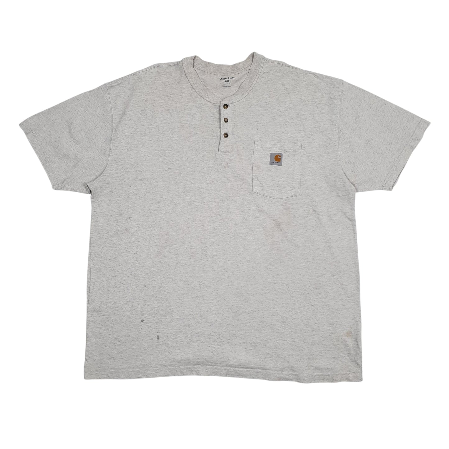 Mens Grey Carhartt Henley K84 ASH Short Sleeve T Shirt