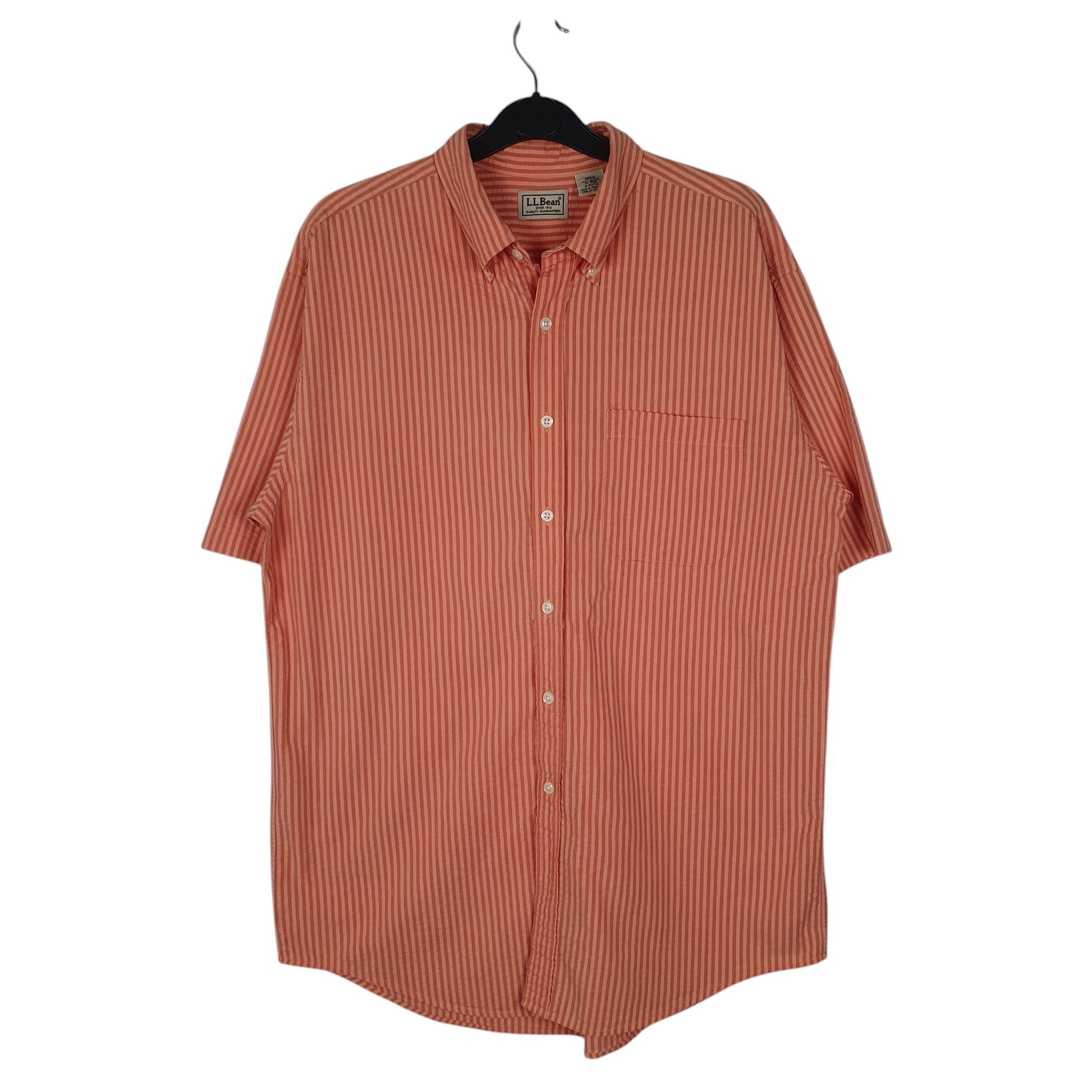 Mens Orange L.L.Bean  Short Sleeve Shirt