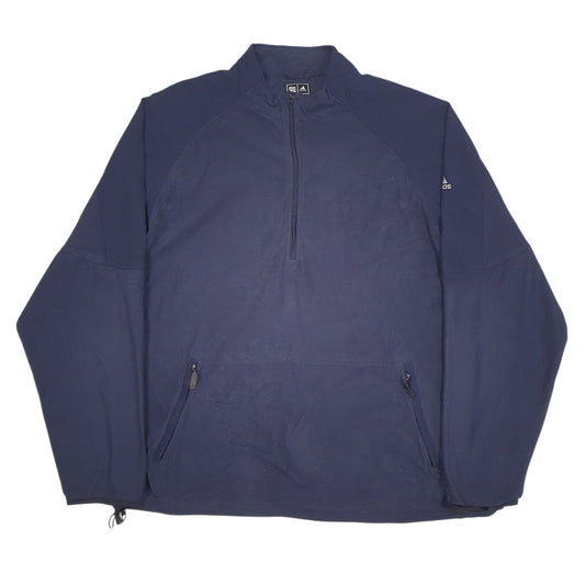 Mens Navy Adidas Clima Proof Quarter Zip Jumper