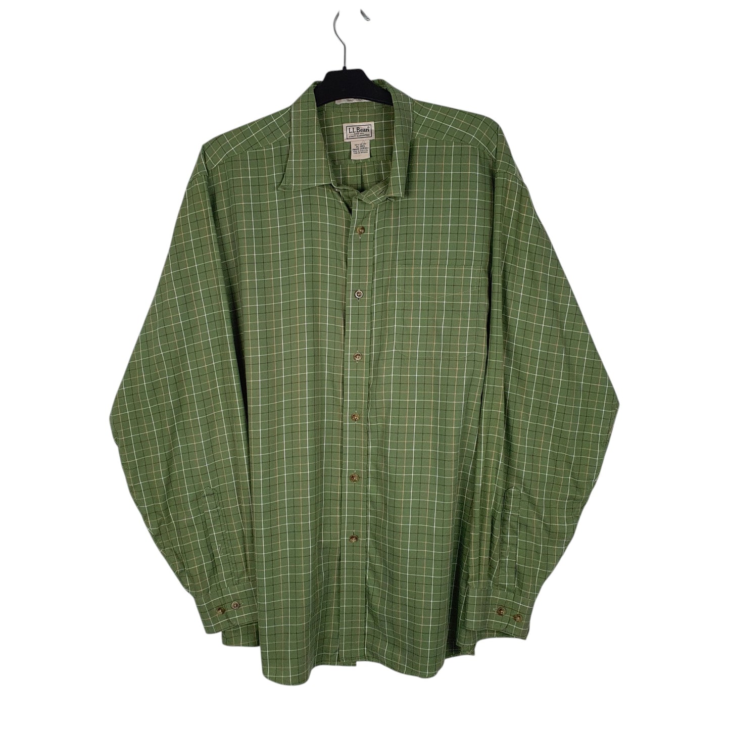 Mens Green L.L.Bean  Long Sleeve Shirt