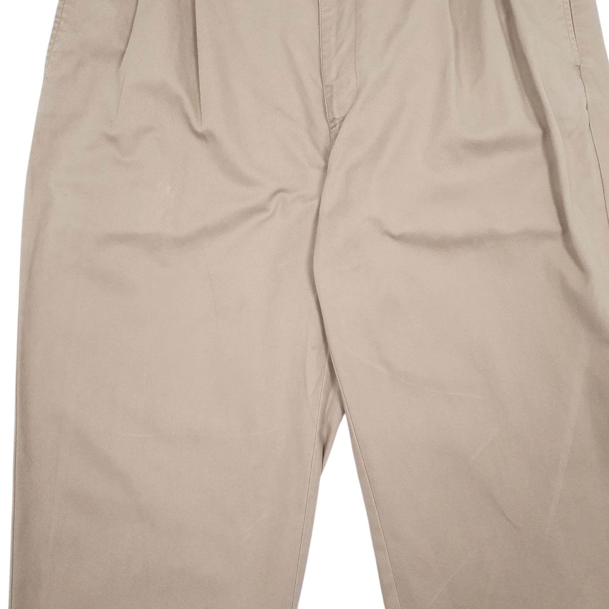 Mens Beige Polo Ralph Lauren Hammond Pant 90s Pleated  Trousers