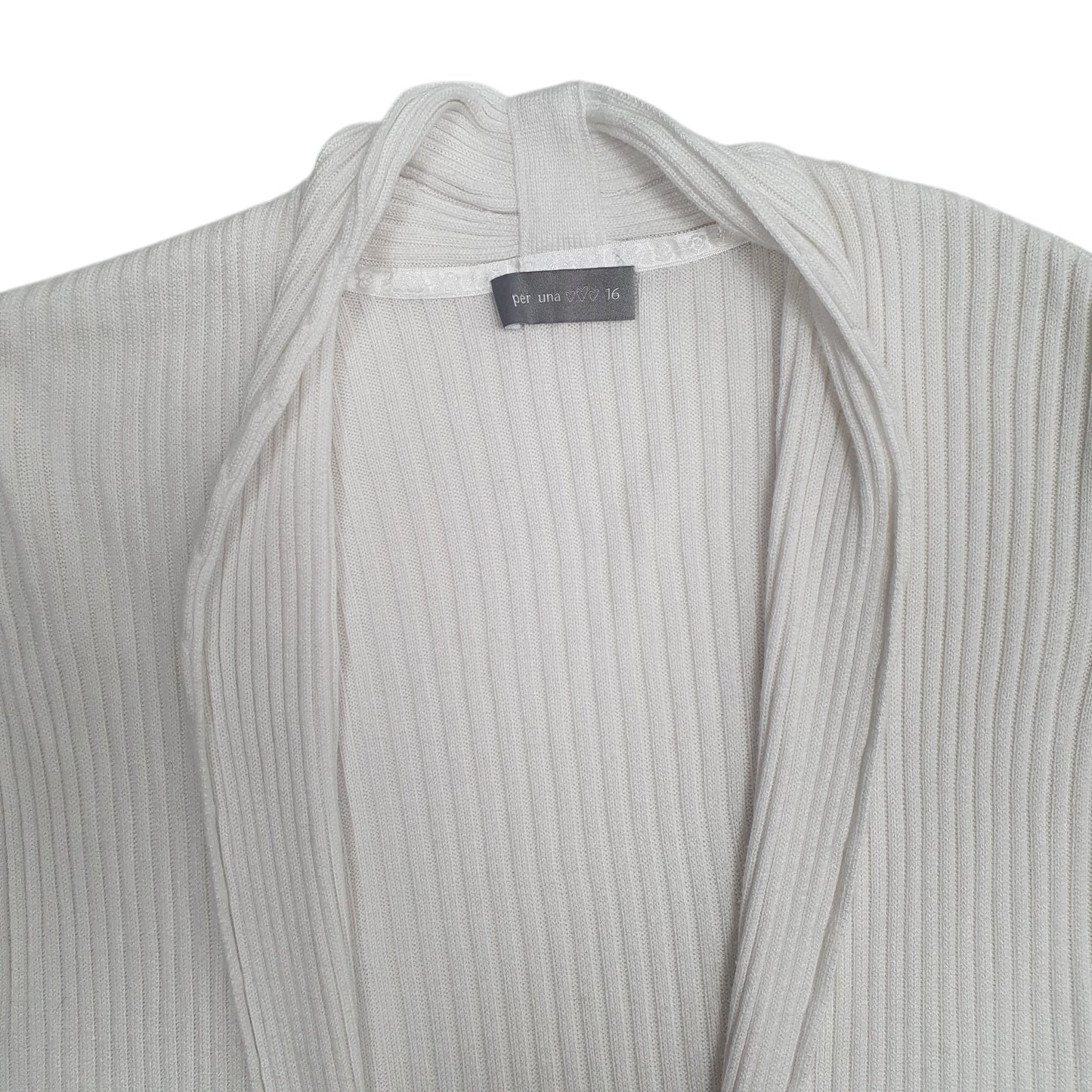 Womens White Per Una Shoal Cardigan Jumper