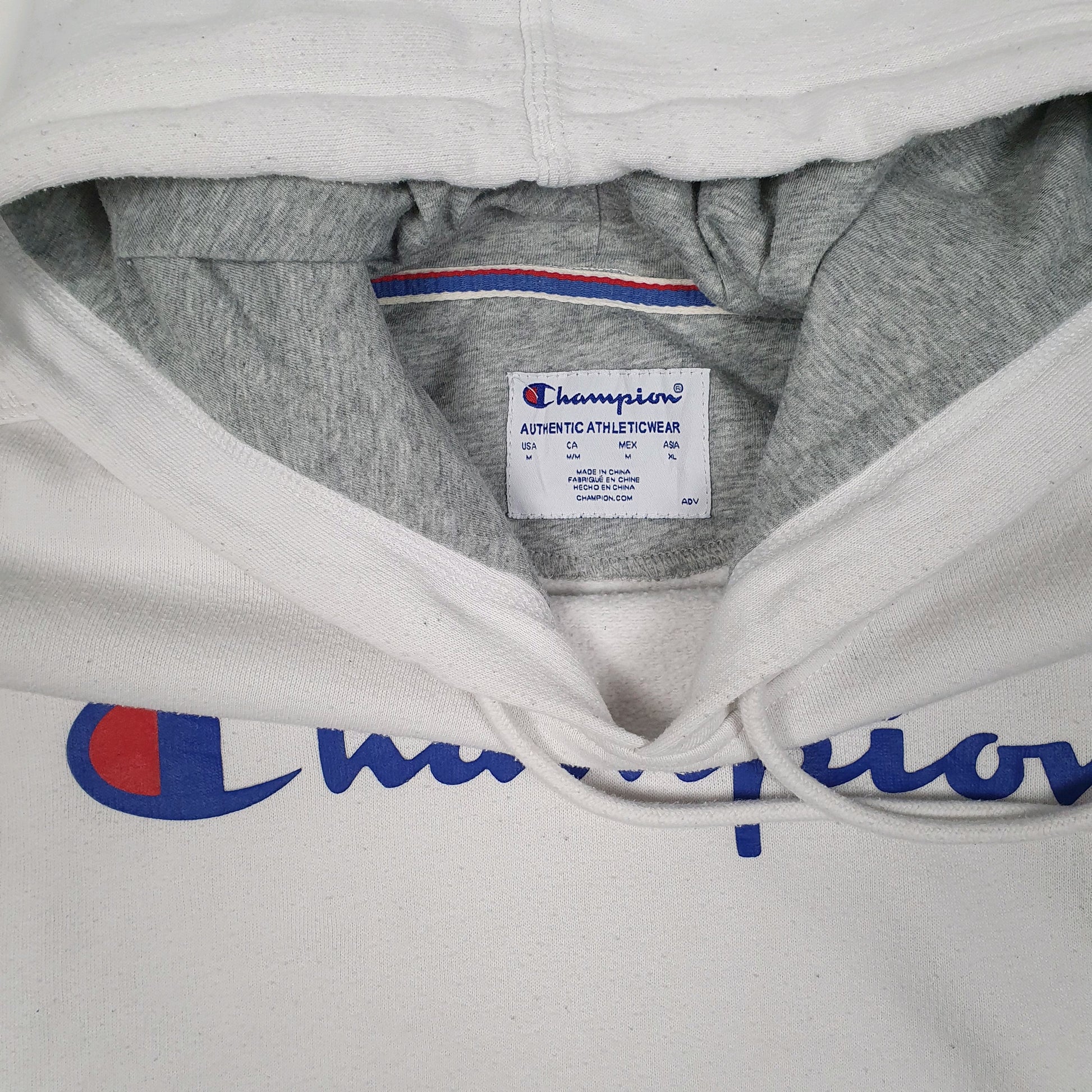 Mens White Champion  Hoodie Jumper