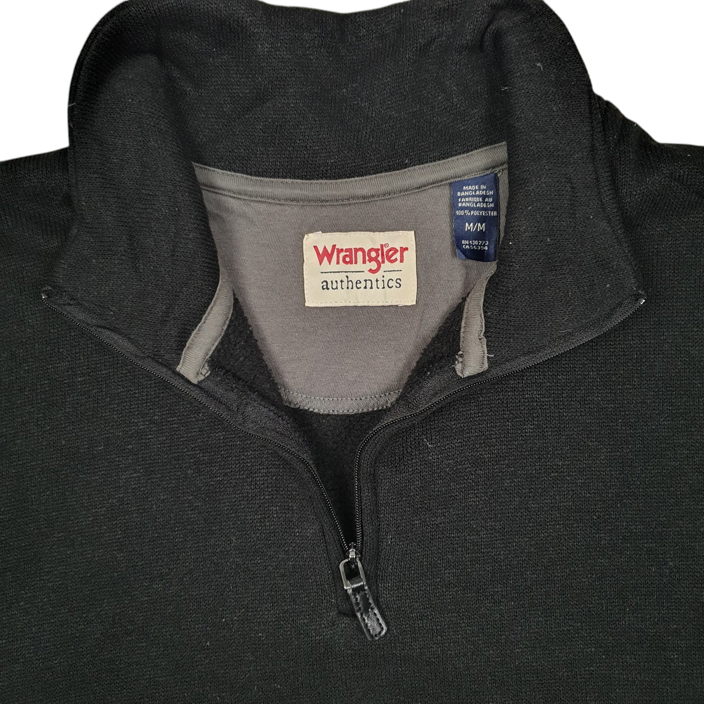 Mens Black Wrangler  Quarter Zip Jumper