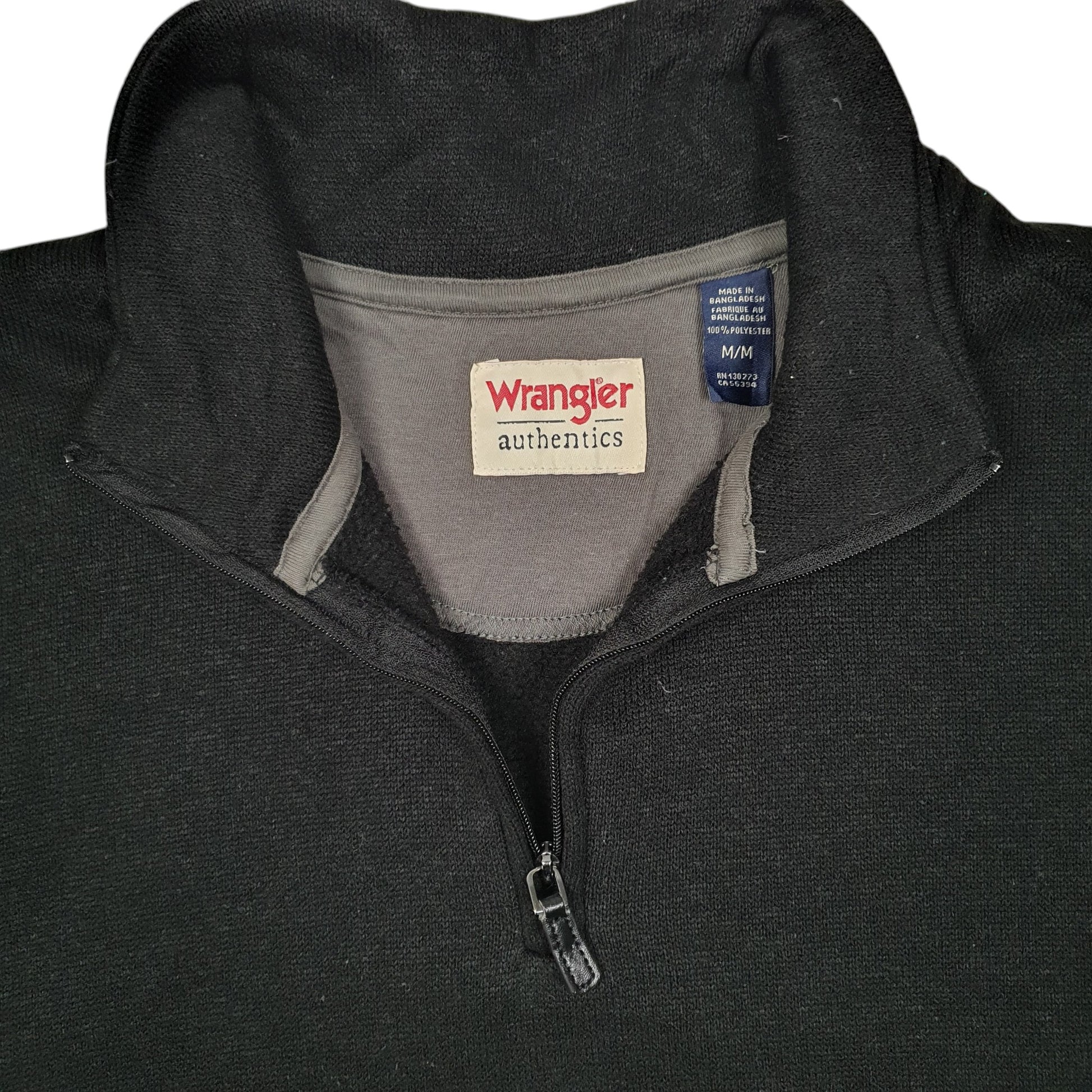 Mens Black Wrangler  Quarter Zip Jumper