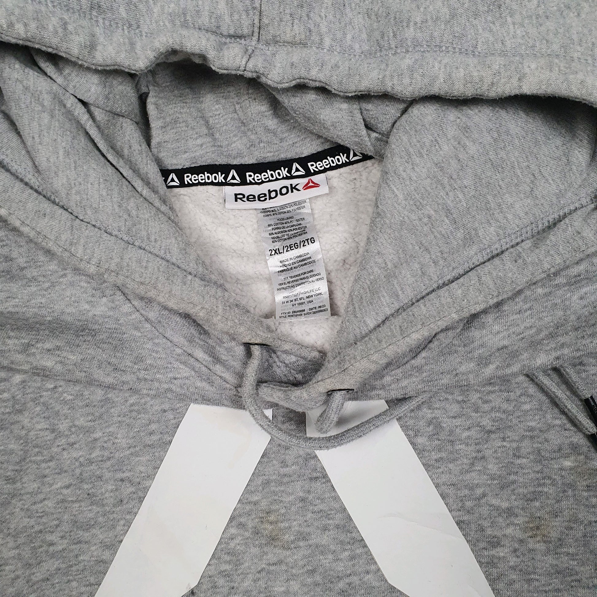 Mens Grey Reebok  Hoodie Jumper