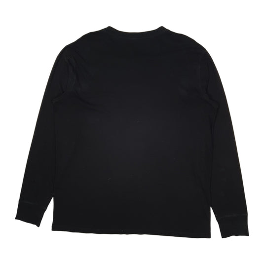 Mens Black Unbranded Henley  T Shirt