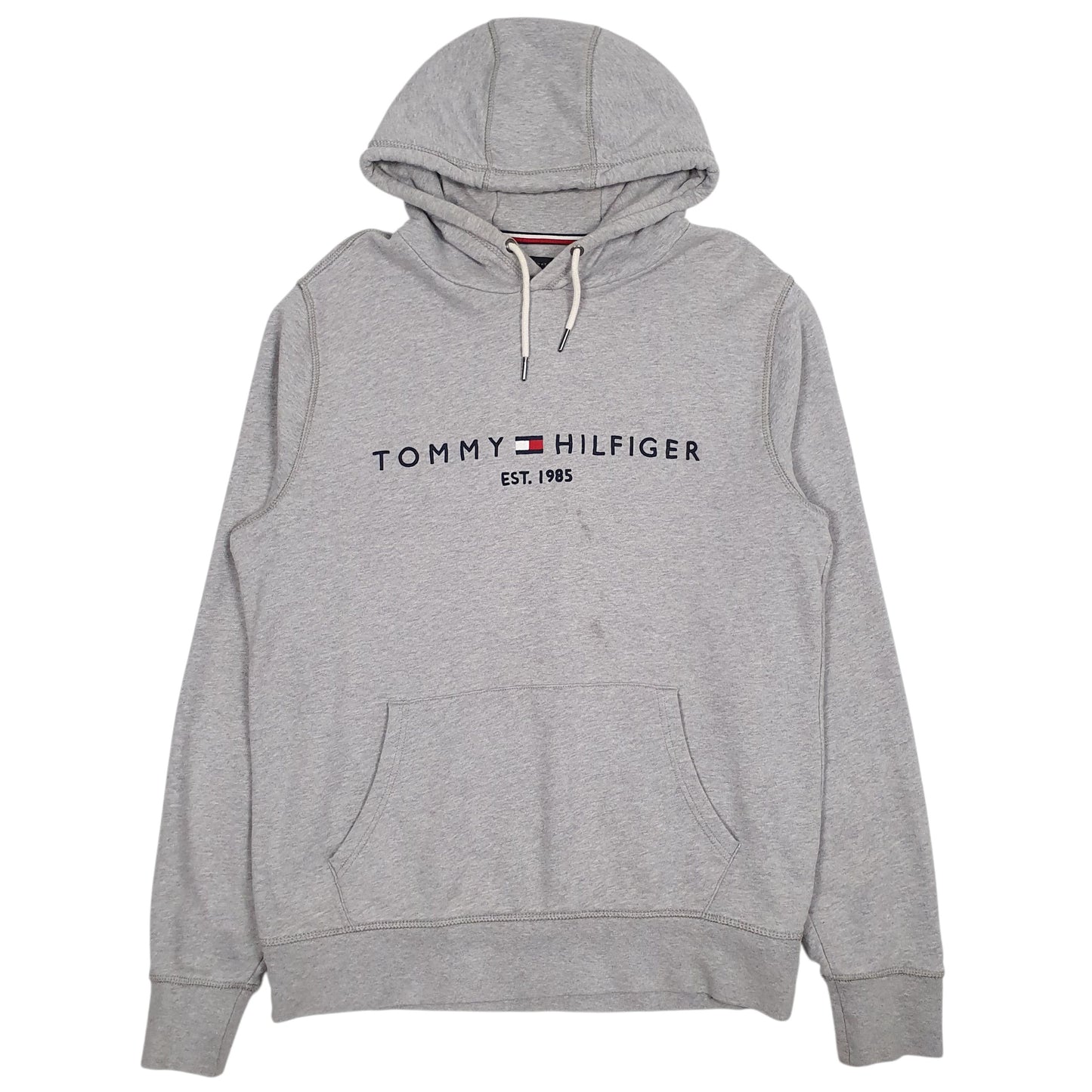 Mens Grey Tommy Hilfiger Spellout Hoodie Jumper