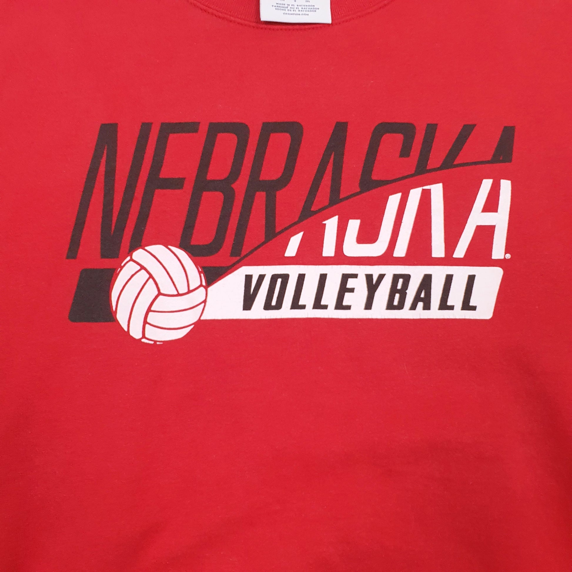 Mens Red Champion Nebraska Volleyball Crewneck Jumper