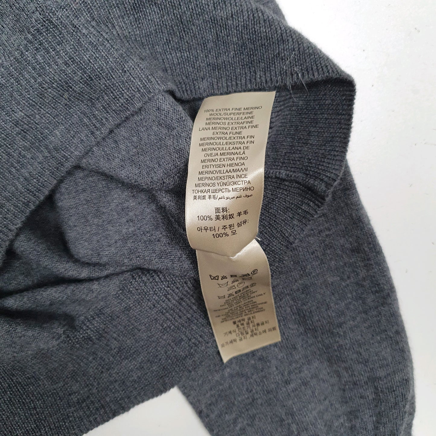 Mens Grey Burberry  V Neck Jumper