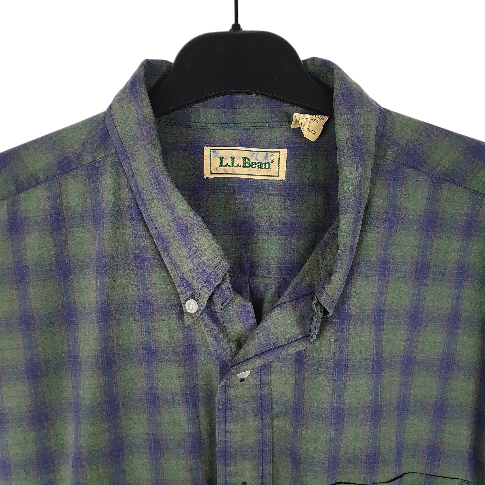 Mens Green L.L.Bean Vintage 90s  Shirt