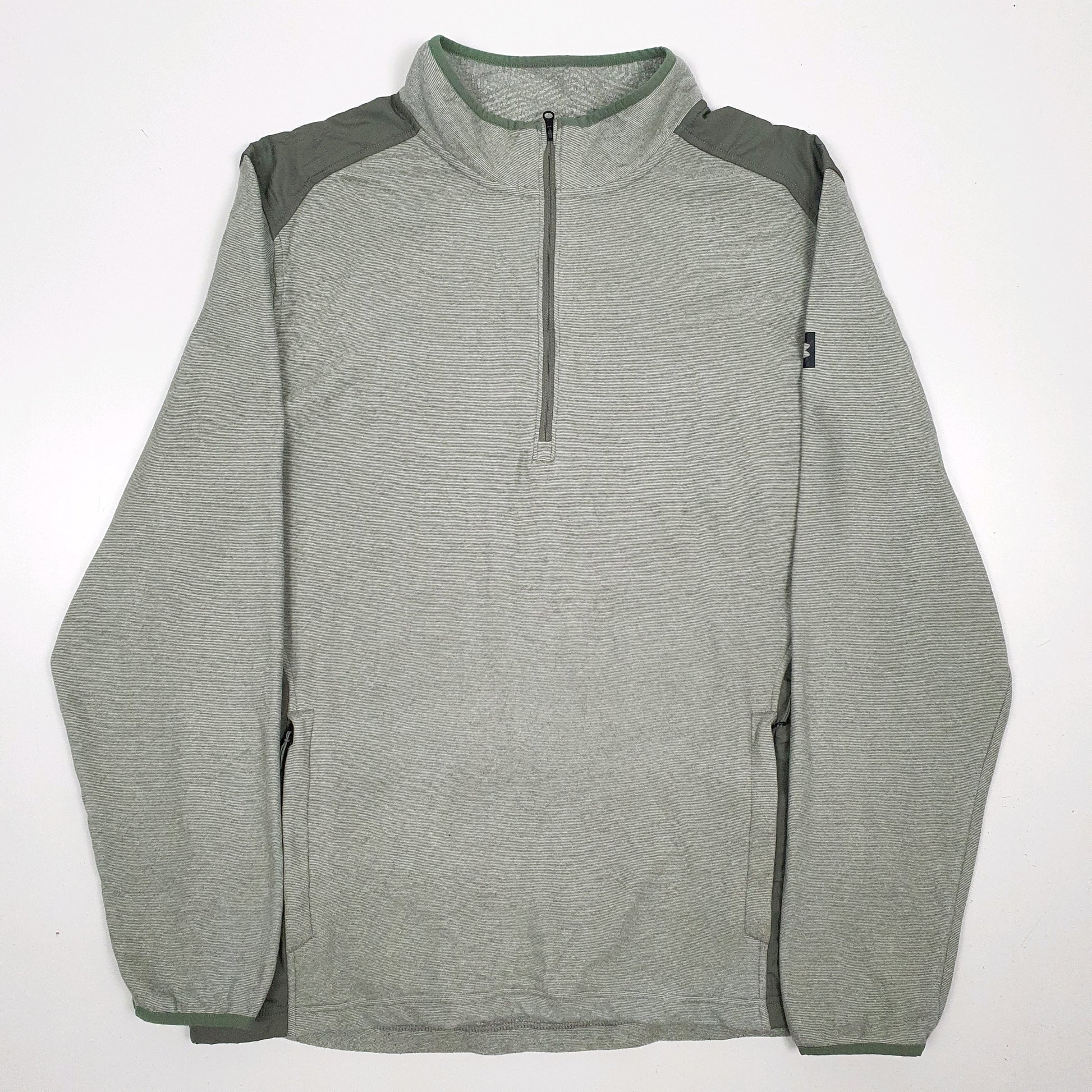 Mens Green Under Armour Cold Gear Quarter Zip Jumper