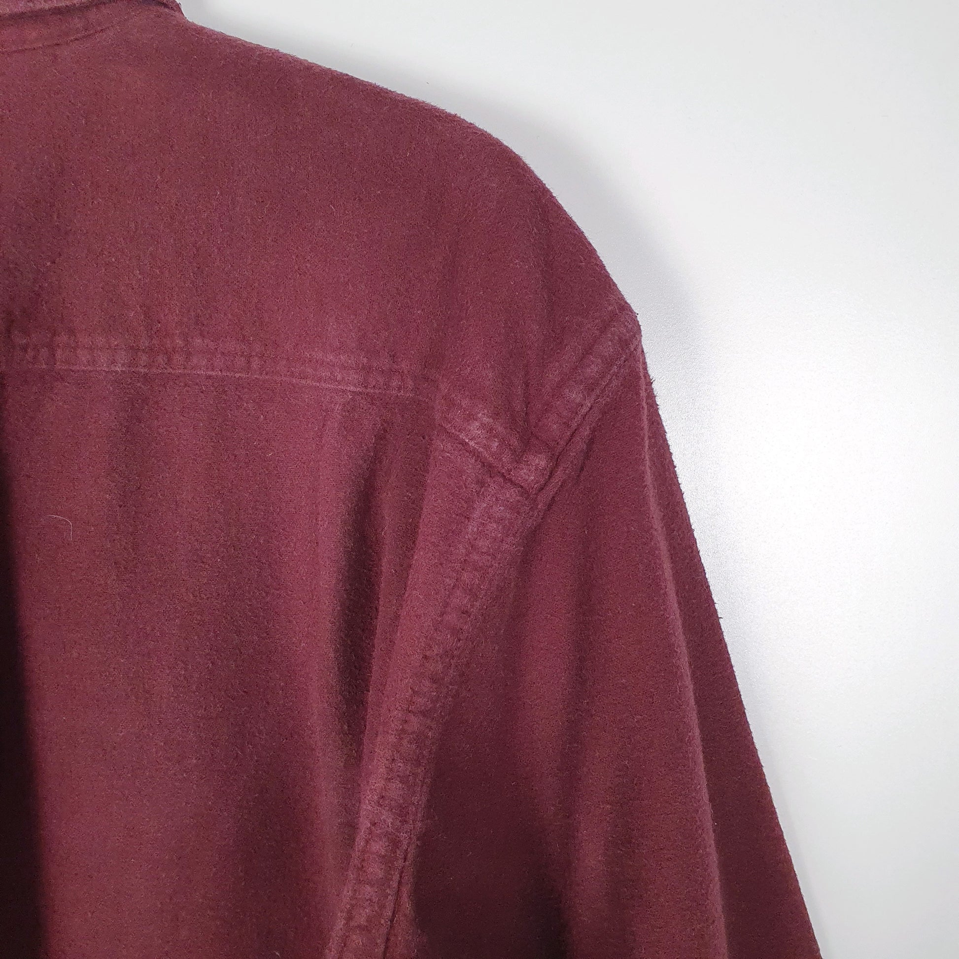 Mens Burgundy L.L.Bean Chamois  Shirt