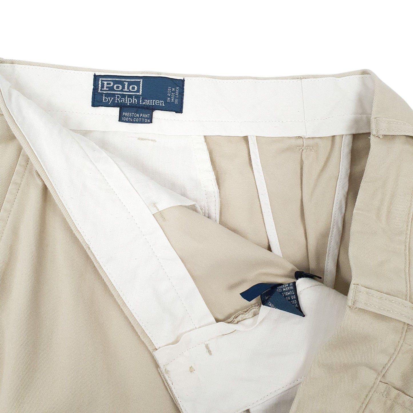 Mens Cream Polo Ralph Lauren Vintage Preston Pant  Trousers