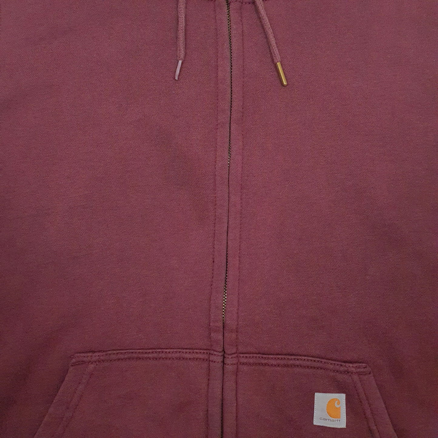 Mens Burgundy Carhartt Relaxed Fit Full Zip Jumper