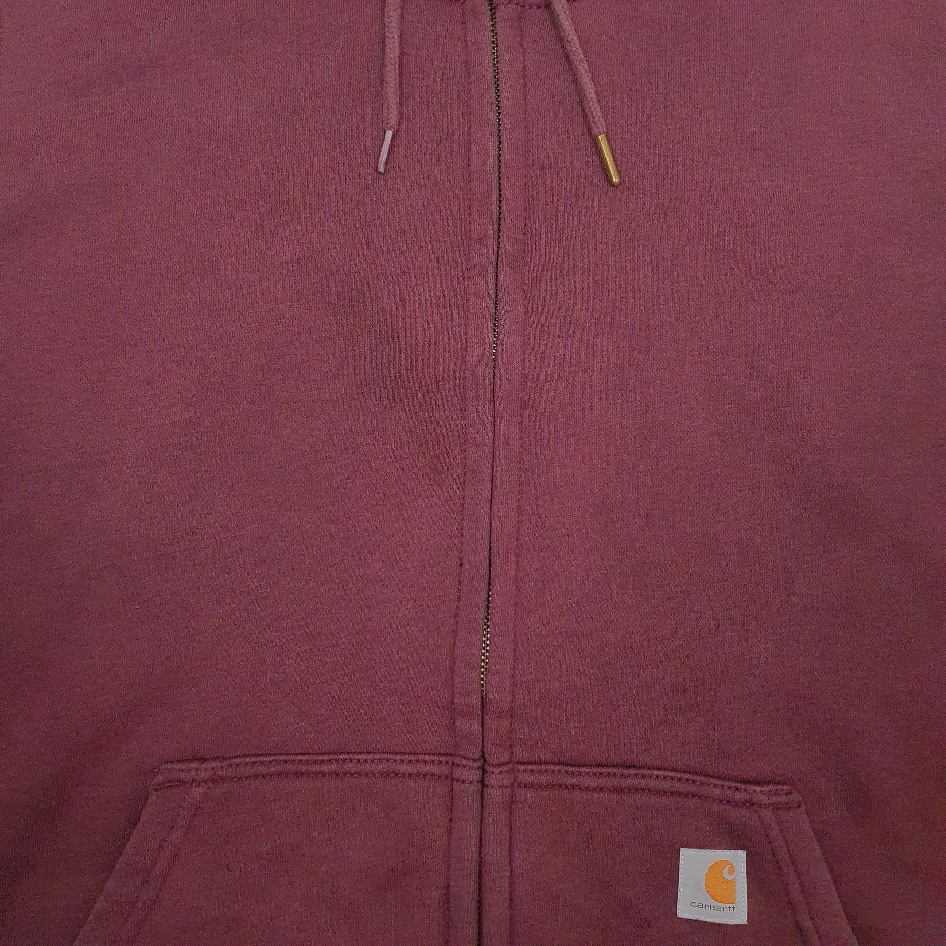 Mens Burgundy Carhartt Relaxed Fit Full Zip Jumper