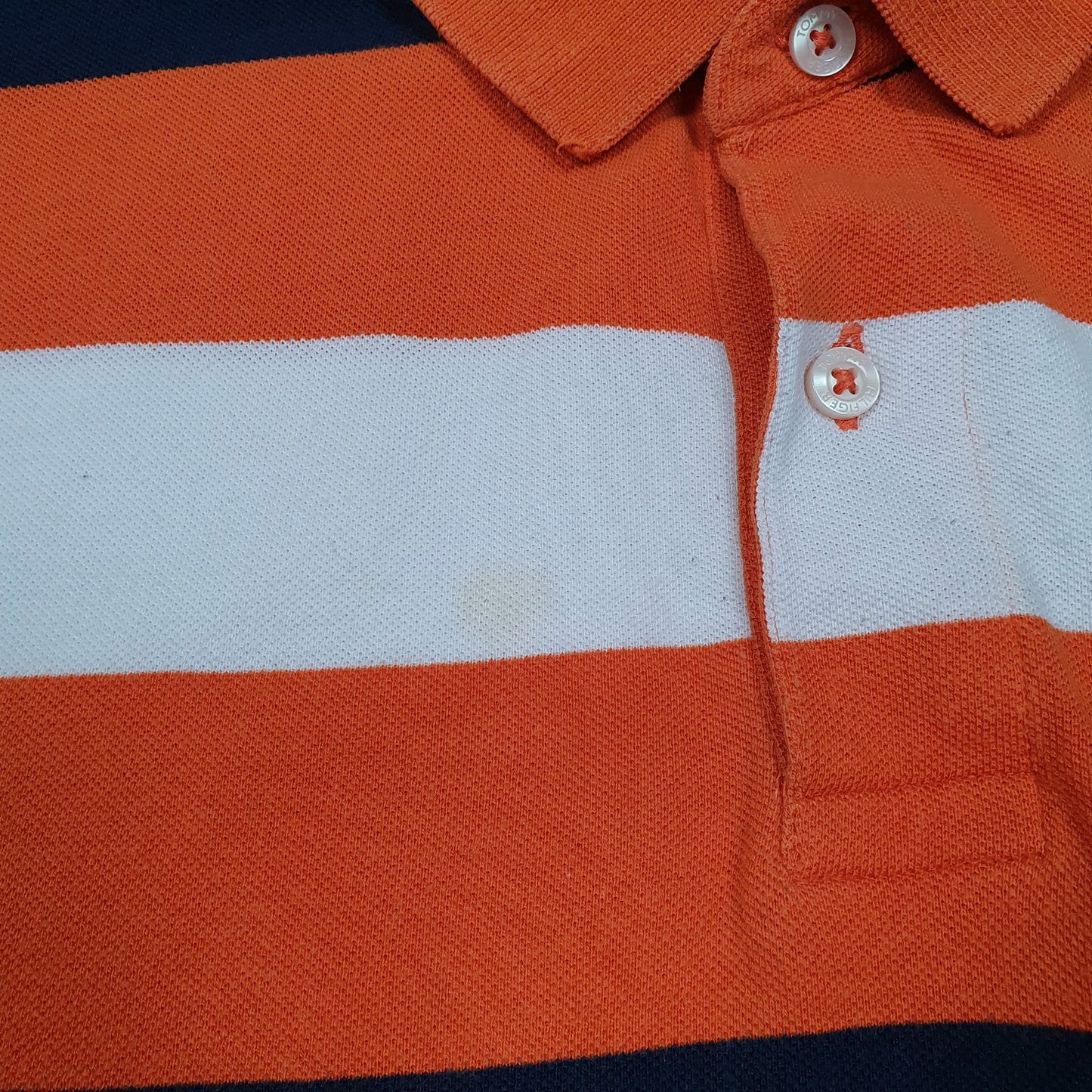 Mens Orange Tommy Hilfiger  Hoodie Polo Shirt