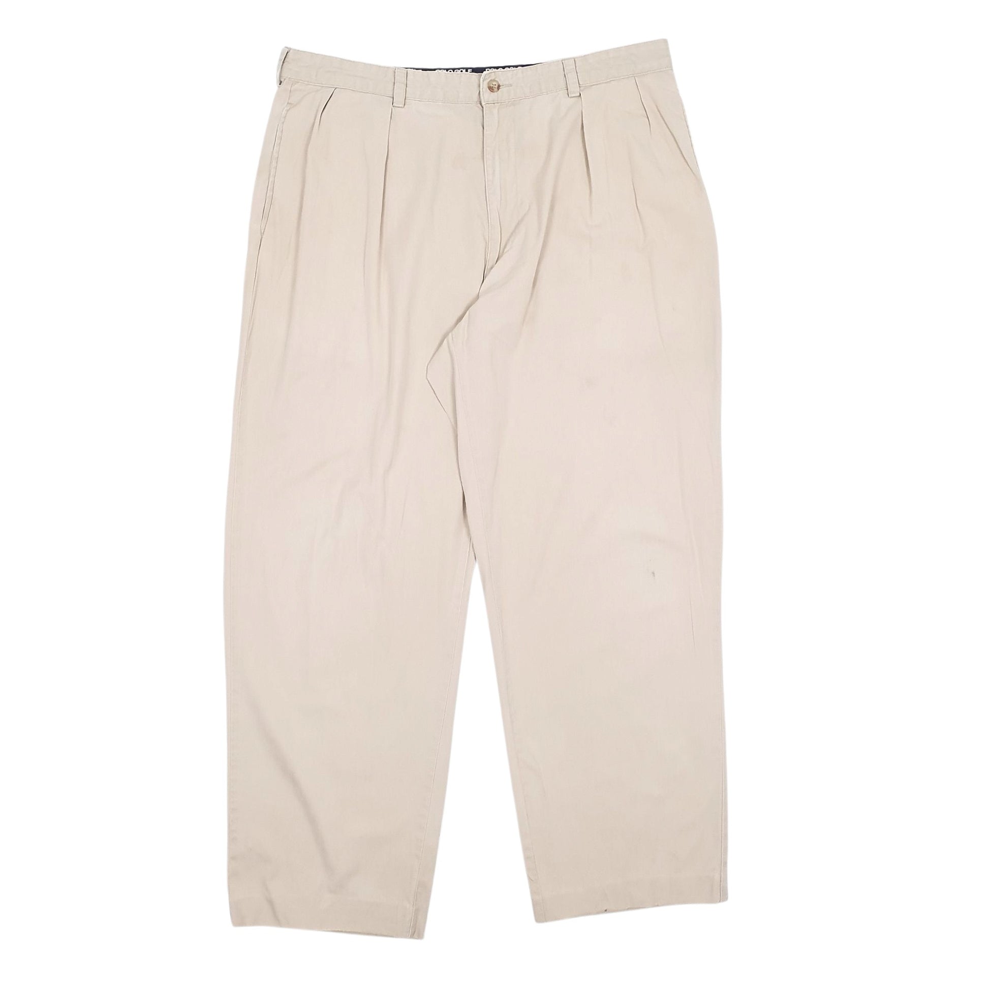 Mens Beige Polo Ralph Lauren Golf Vintage Pleated Chino Trousers