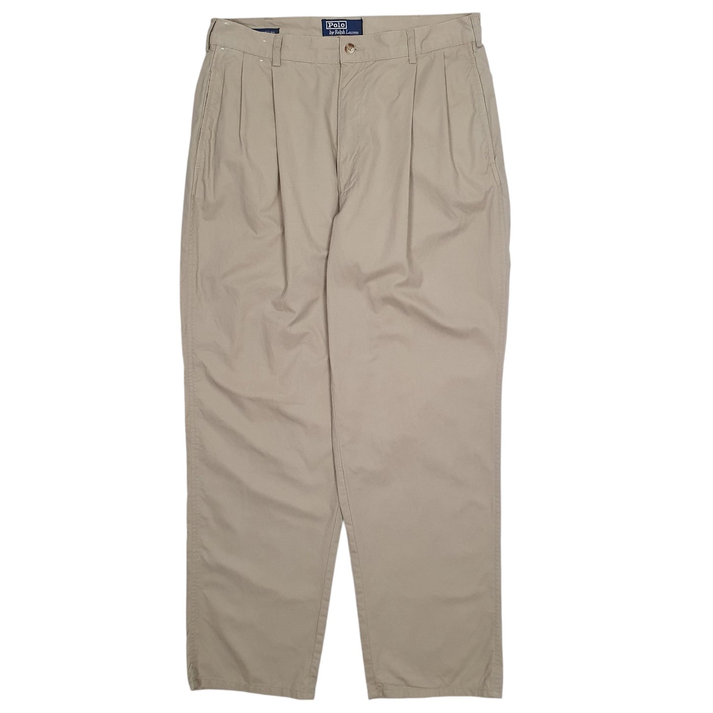 Mens Beige Polo Ralph Lauren Classic Golf Pant Vintage 90s Chino Trousers