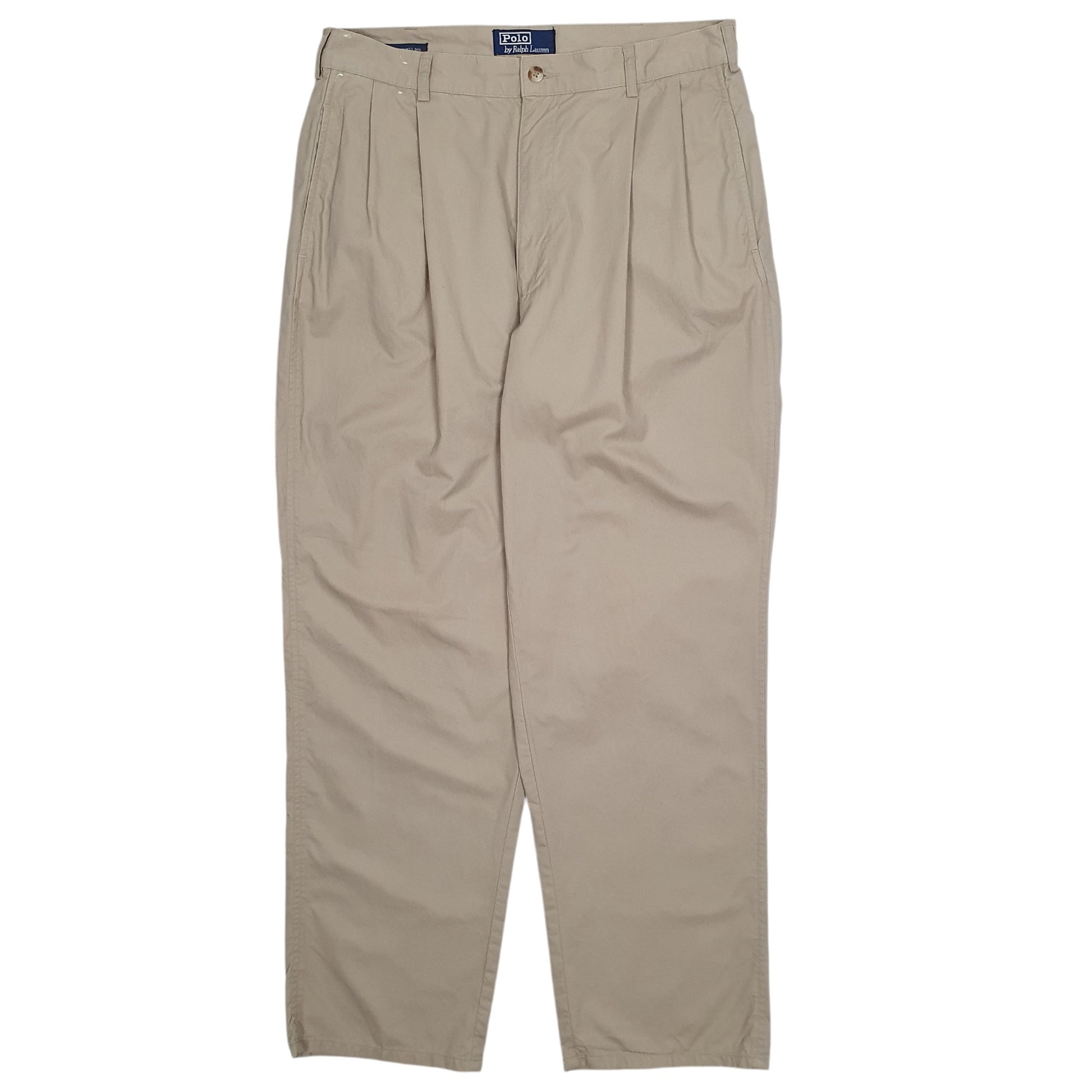 Mens Beige Polo Ralph Lauren Classic Golf Pant Vintage 90s Chino Trousers