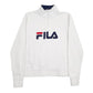 Womens White Fila Spellout Quarter Zip Jumper