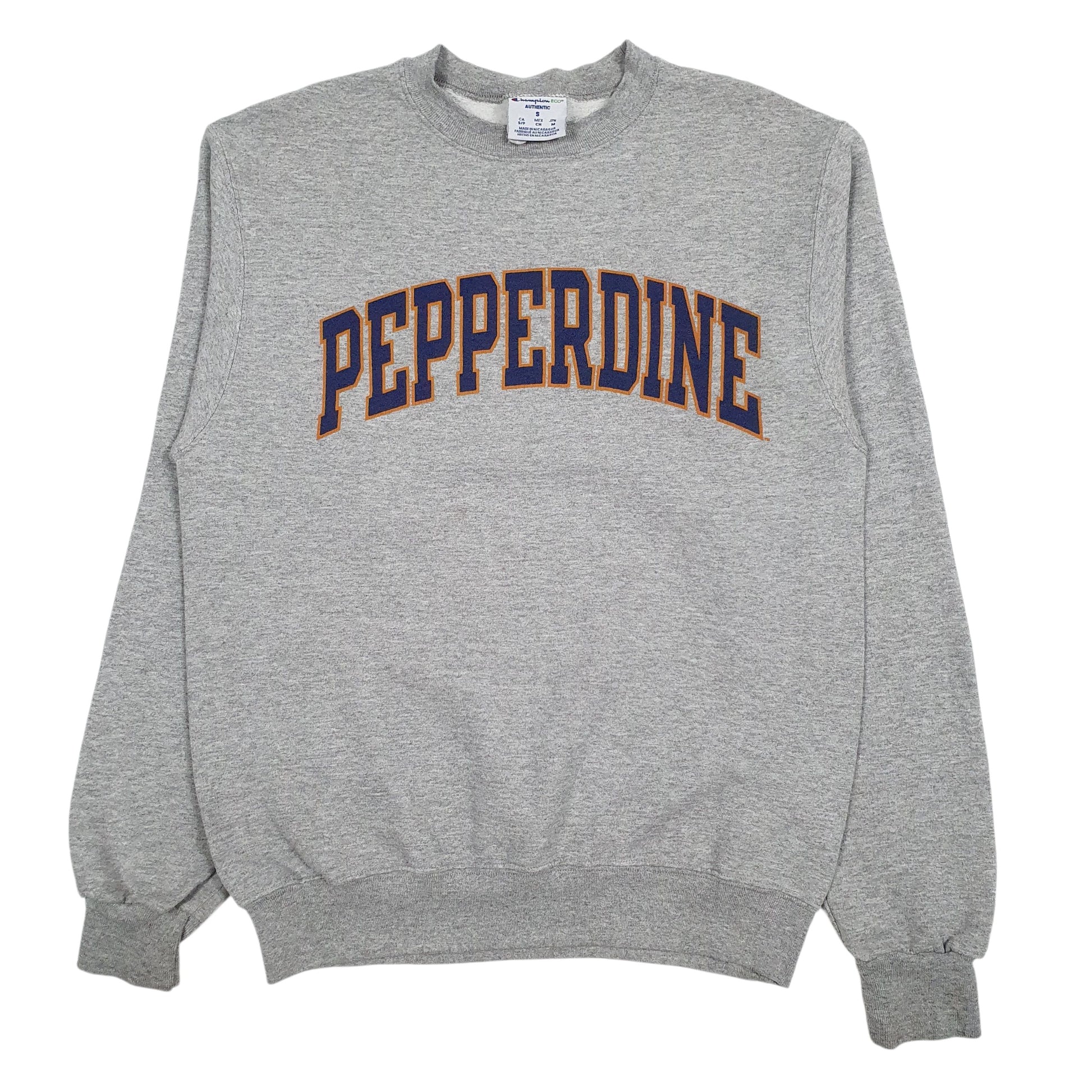 Mens Grey Champion Pepperdine Crewneck Jumper