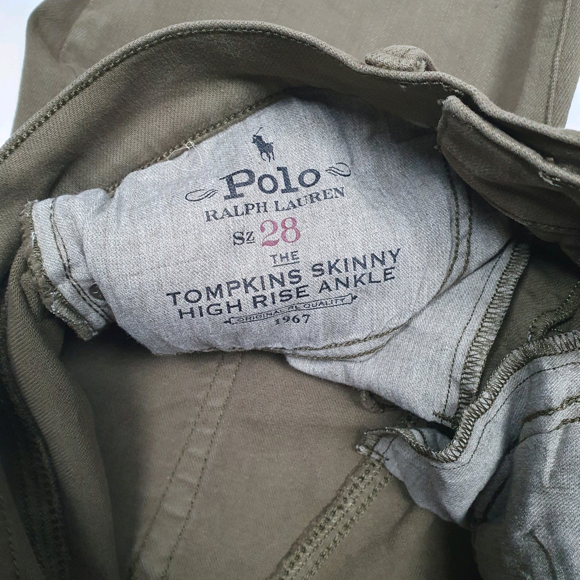 Mens Olive Polo Ralph Lauren Tompkins Skinny High Rise  Shorts