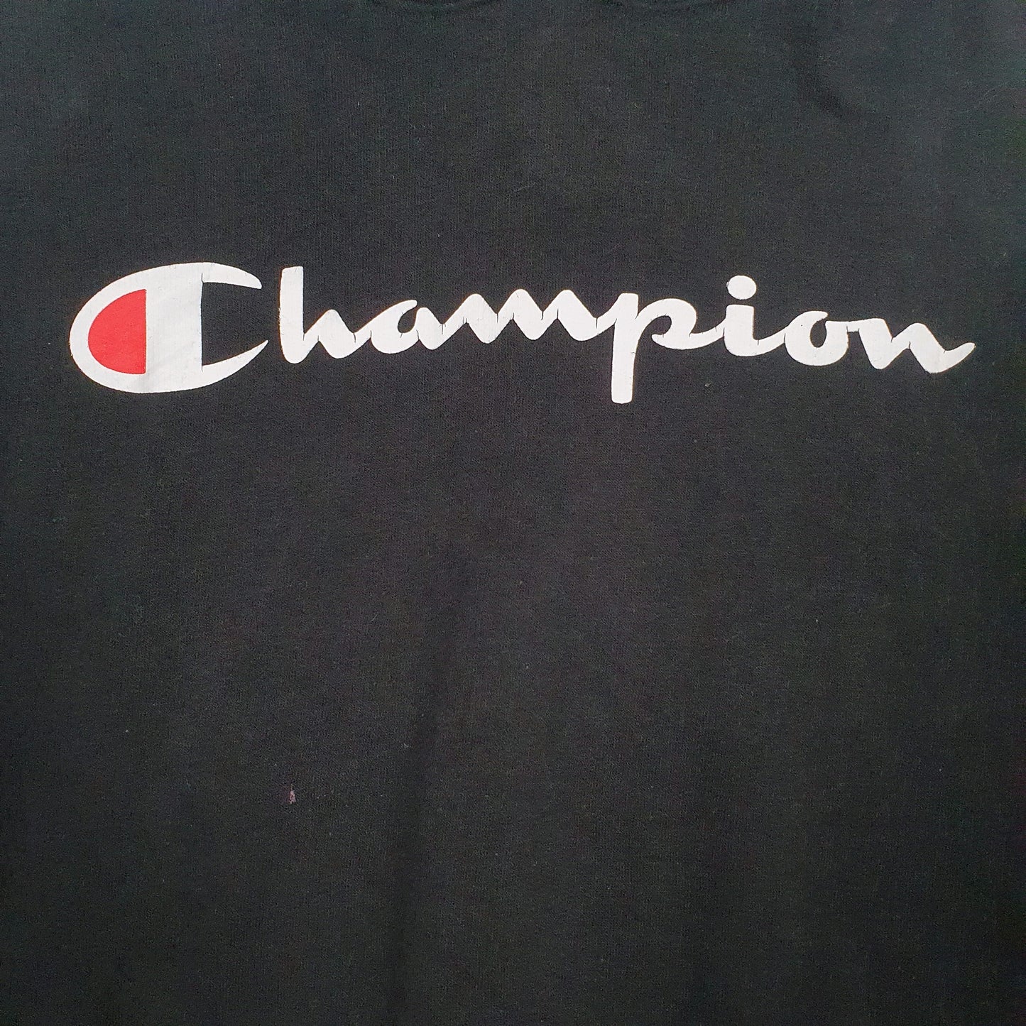 Mens Black Champion Spellout Hoodie Jumper