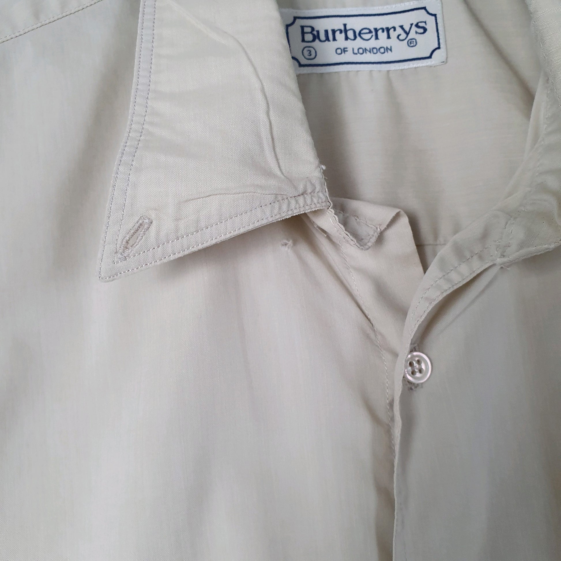 Mens Cream Burberry Vintage 90s  Shirt