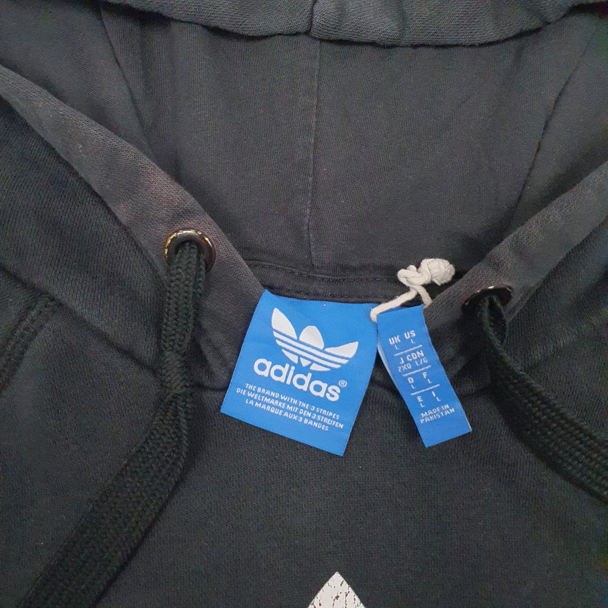 Mens Black Adidas Spellout Hoodie Jumper