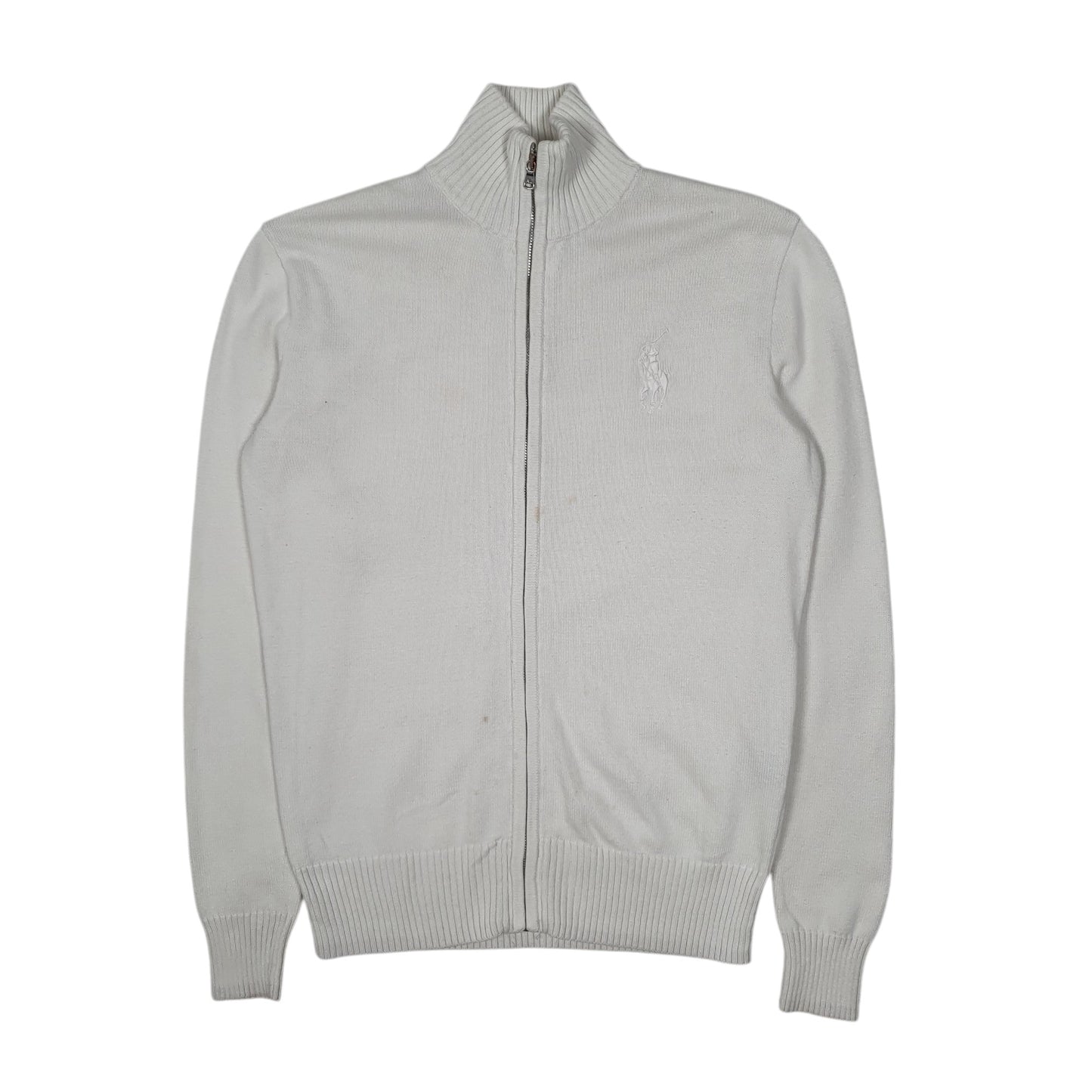 Womens White Polo Ralph Lauren Golf Full Zip Jumper