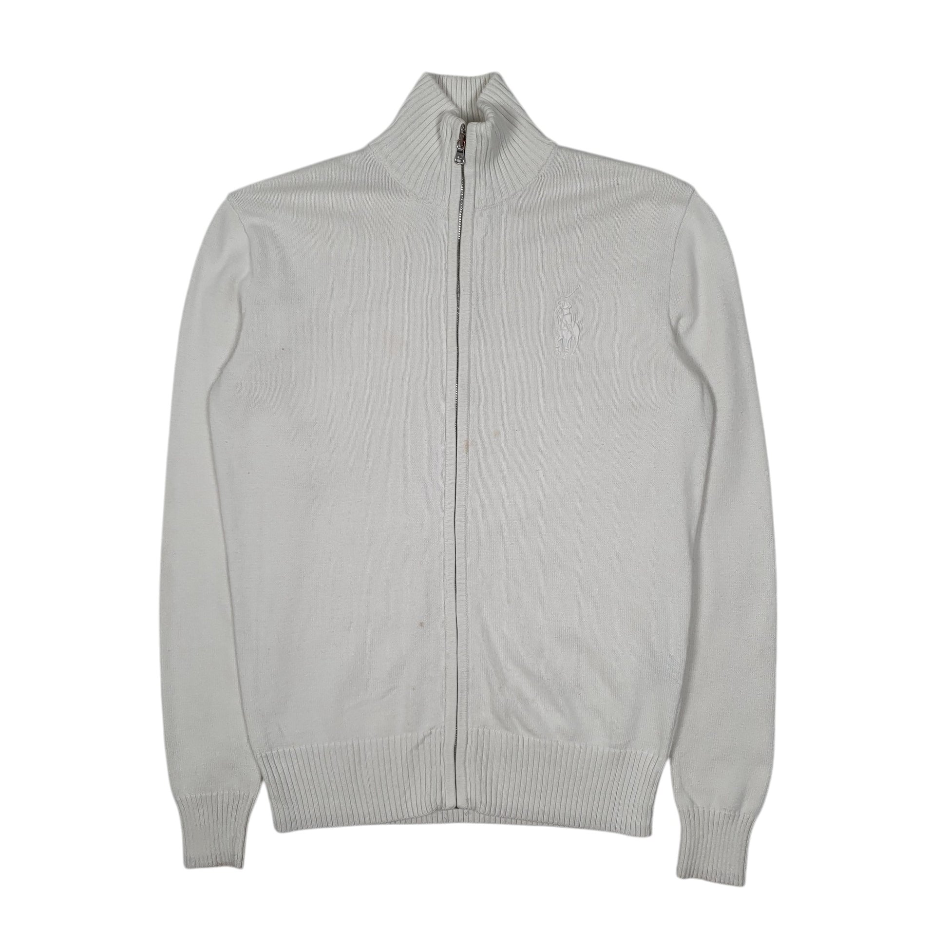 Womens White Polo Ralph Lauren Golf Full Zip Jumper