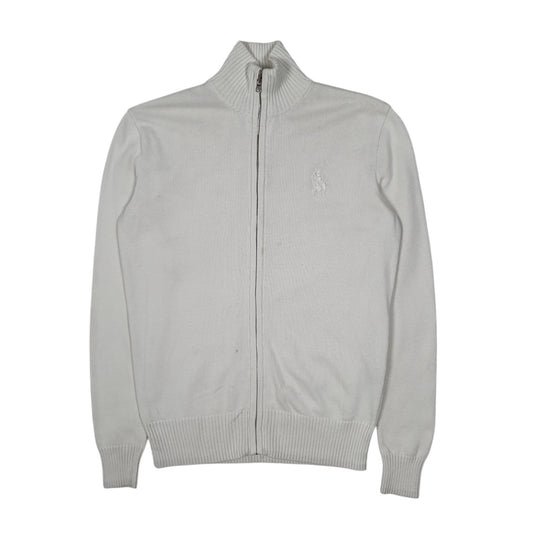 Womens White Polo Ralph Lauren Golf Full Zip Jumper