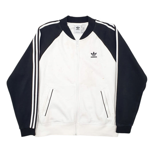 Mens White Adidas  Full Zip Jumper